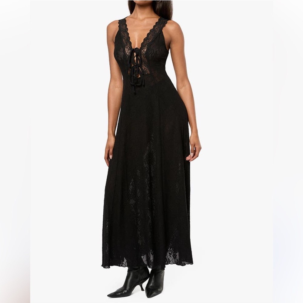WeWoreWhat Lace Tie Front Midi